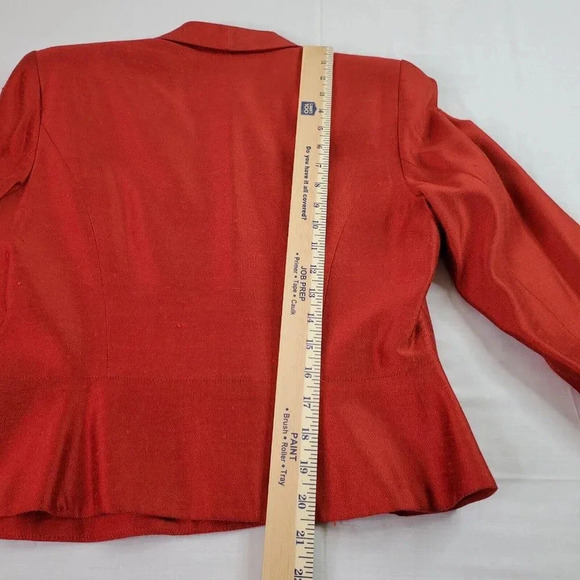 Kasper ASL Skirt Suit Sz 6 Red Blazer Black Knee Length Career Church Boss Lady - Picture 12 of 16